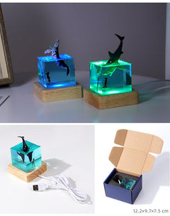 Ocean Life Resin Cube Lamp