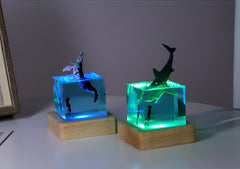 Ocean Life Resin Cube Lamp