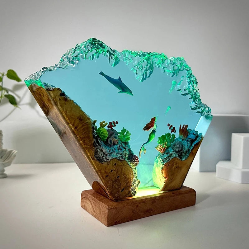 Bright Seabed Resin Table Lamp