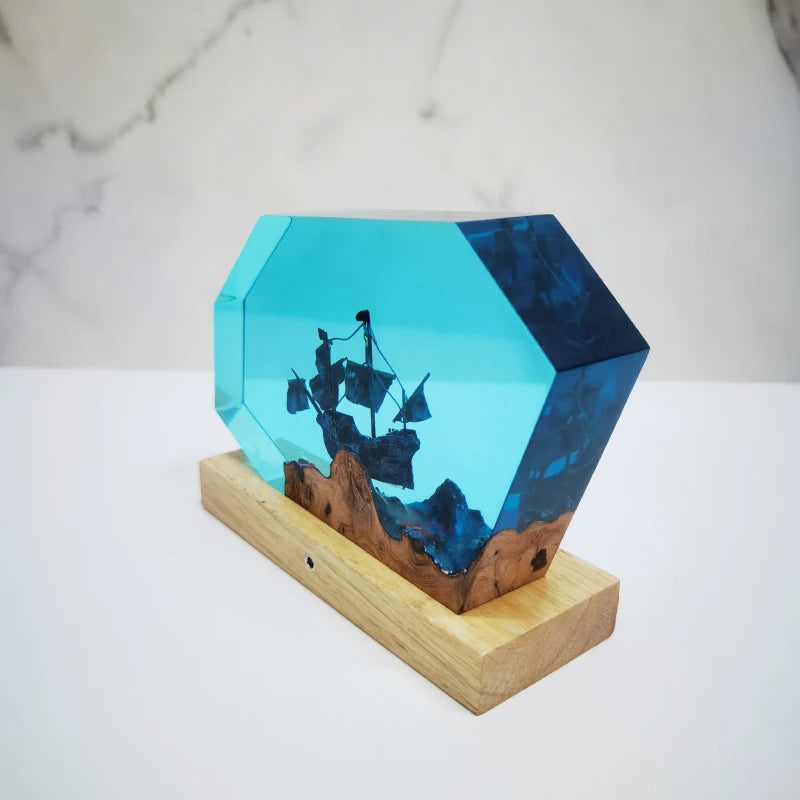 Pirate Ship Underwater Resin Table Light