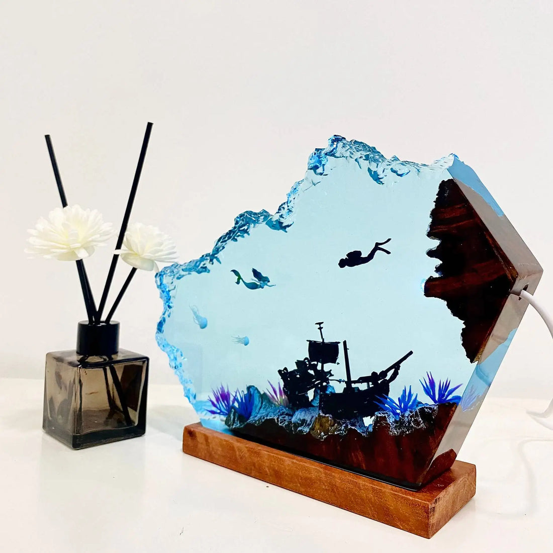 Mermaid Resin Night Light Little Mermaid & Human