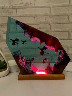 Dragons Fiery Resin Table Lamp