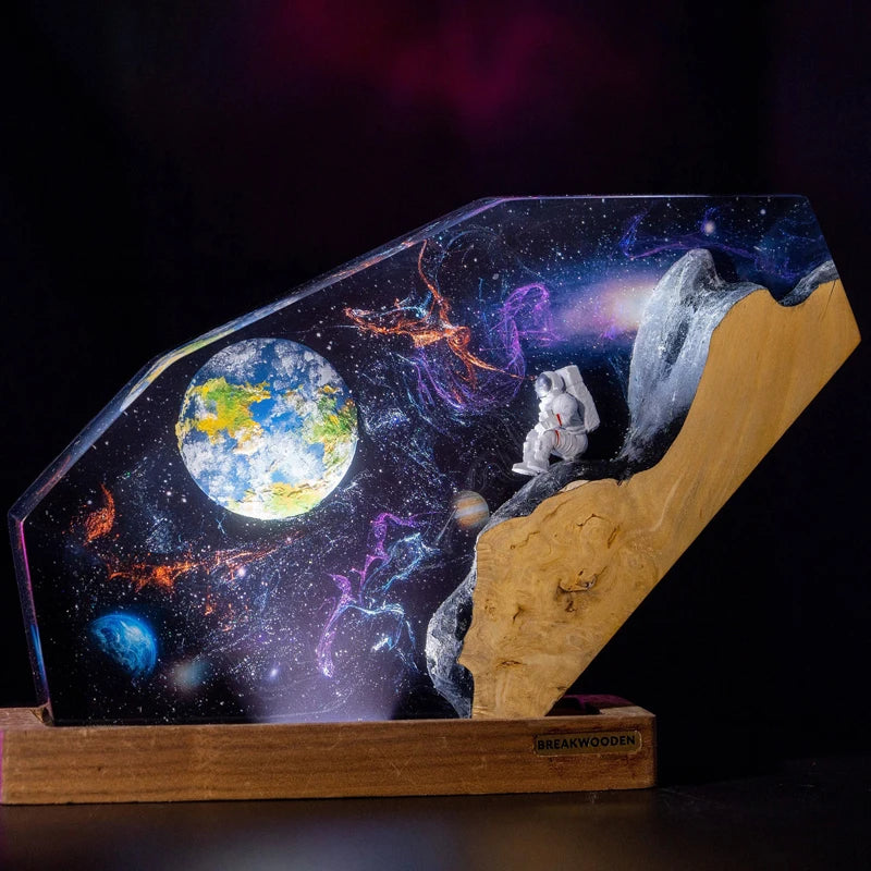Space Galaxy Resin Table Lamp