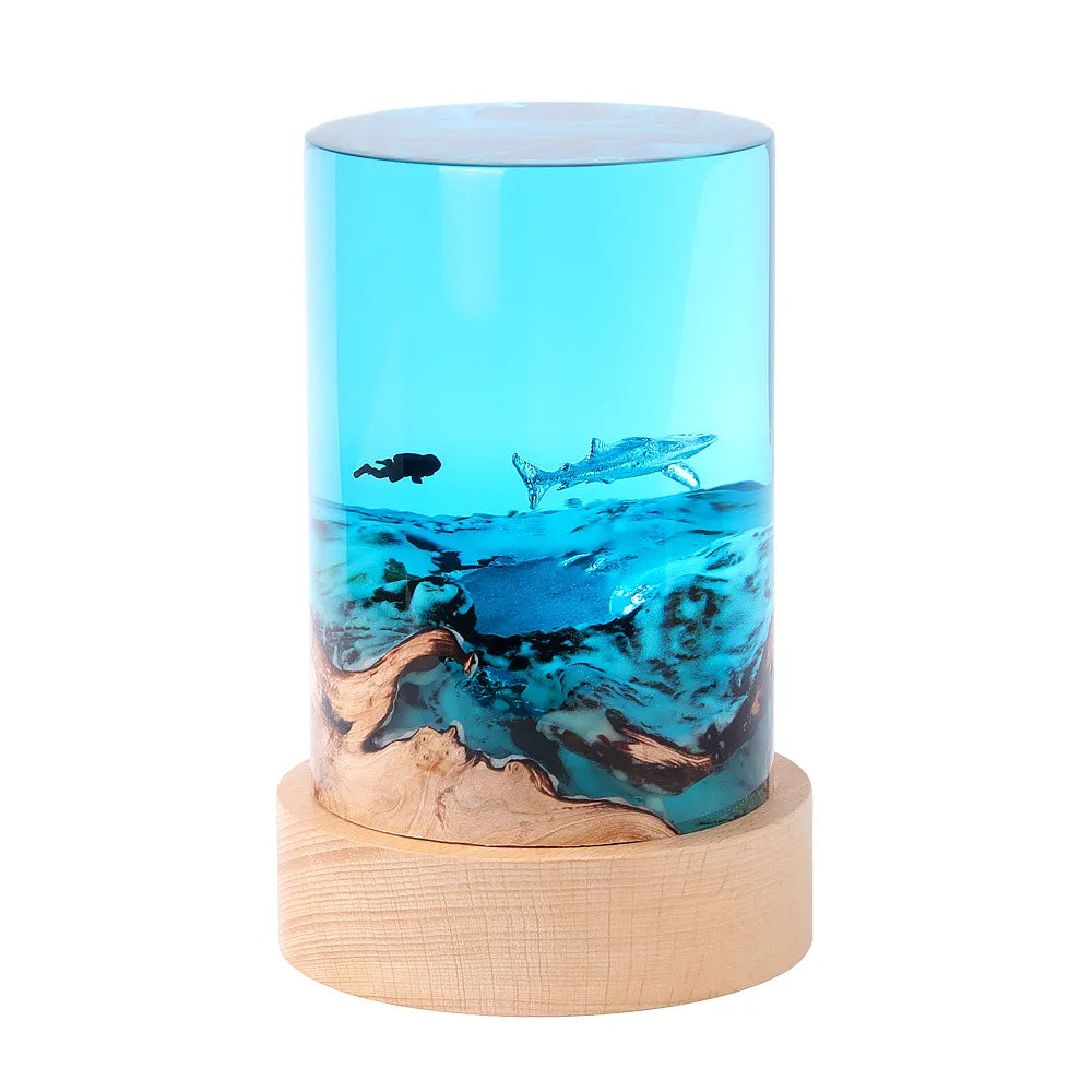 Turtle/Shark Resin Cylinder Lamp