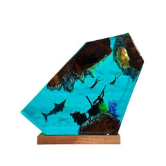 Freediving Whaleshark Shipwreck Resin Lamp
