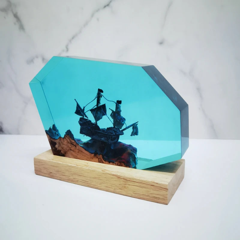 Pirate Ship Underwater Resin Table Light