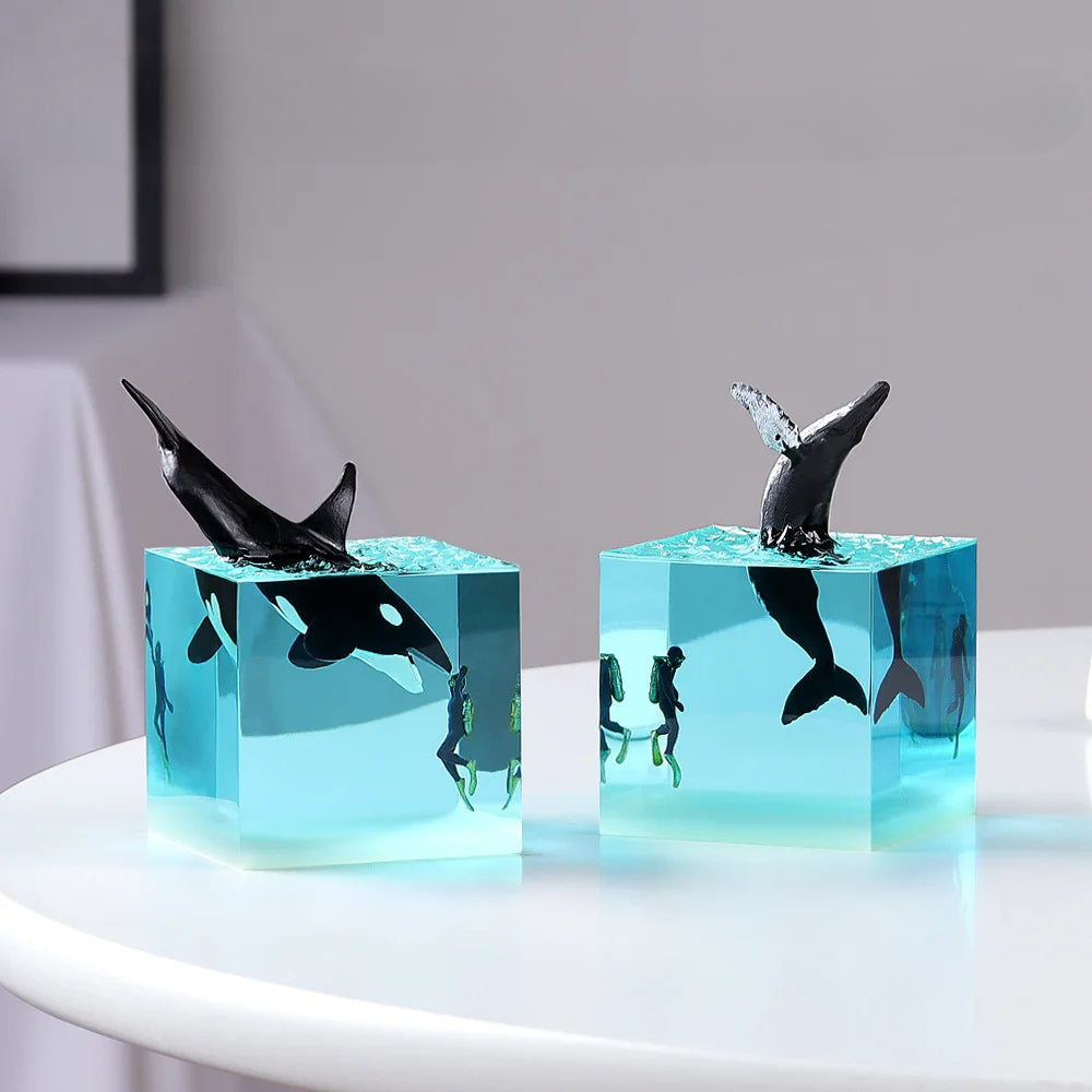 Ocean Life Resin Cube Lamp