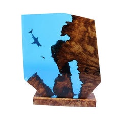 Extra Large Shark and Diver Resin Table Lamp