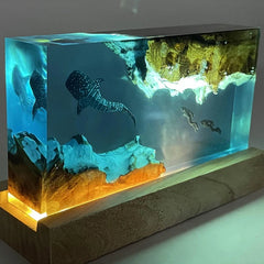 Whale Sharp Rectangular Resin Table Lamp
