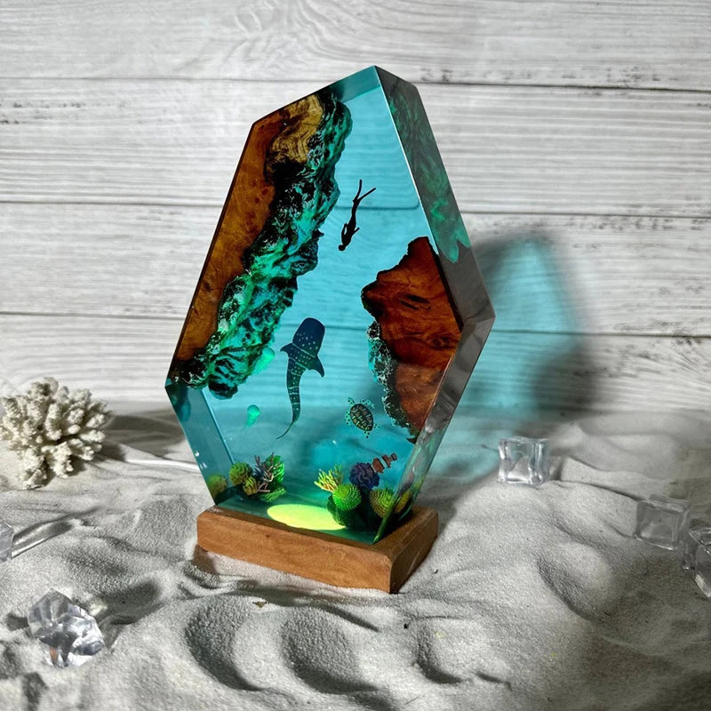 Mariana Trench Resin Table Lamp