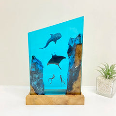 Rectangle Sea Life Underwater Resin Table Light