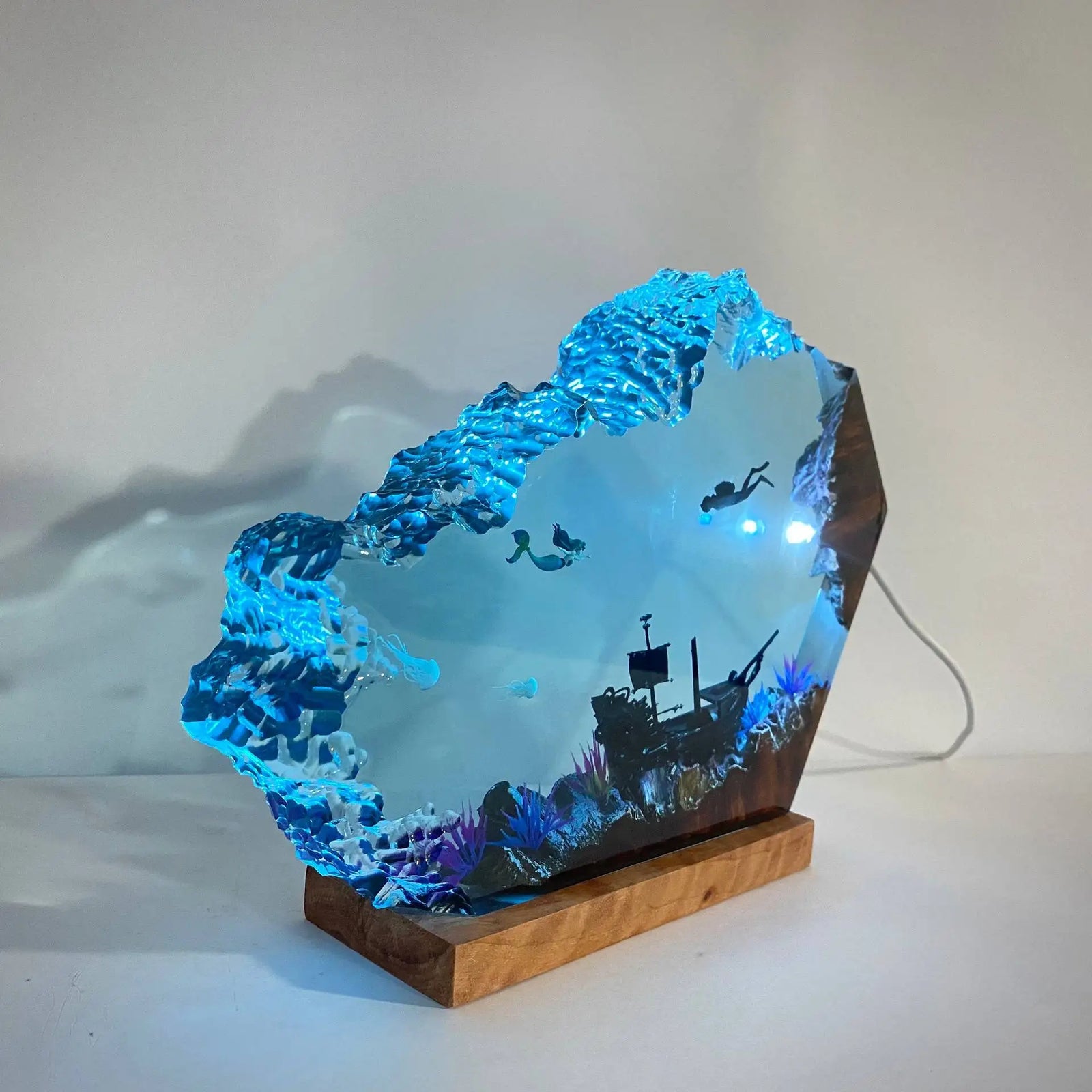 Mermaid Resin Night Light Little Mermaid & Human