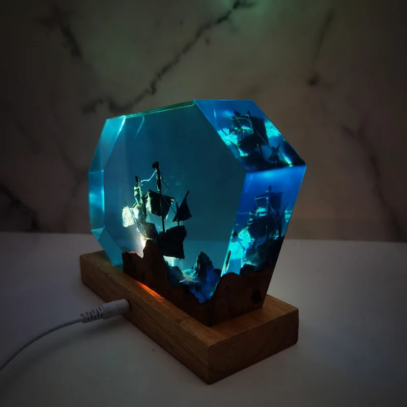 Pirate Ship Underwater Resin Table Light