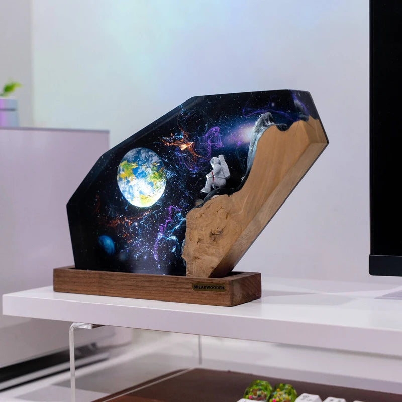 Space Galaxy Resin Table Lamp
