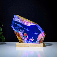 Dolphins Seabed Underwater Resin Table Light