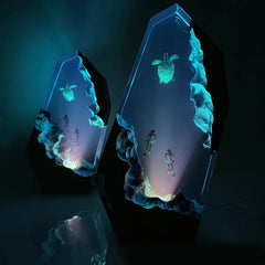 Divers and Turtle Underwater Resin Table Light