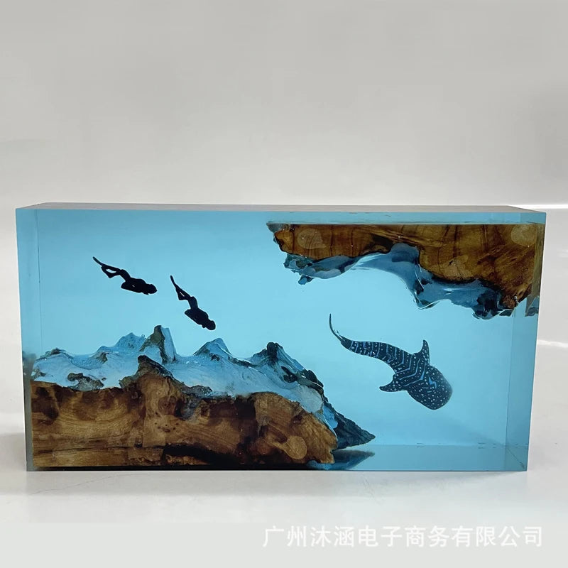 Whale Sharp Rectangular Resin Table Lamp