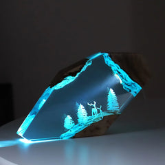 Octopus and Ship Underwater Resin Table Light