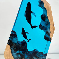 Whales from Below Resin Table Lamp