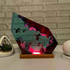 Dragons Fiery Resin Table Lamp
