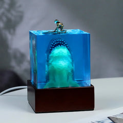 5cm/8cm Great White Shark Resin Light Cube