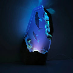 Whales from Below Resin Table Lamp
