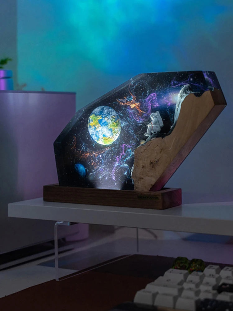 Space Galaxy Resin Table Lamp