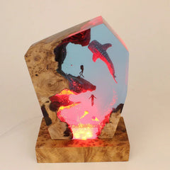 Large Whale Shark Resin Table Lamp