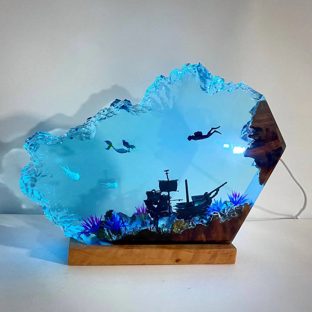 Mermaid Resin Night Light Little Mermaid & Human