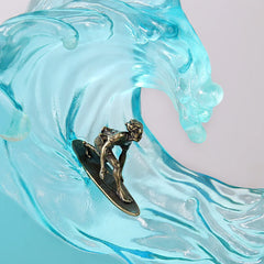 Wave Surfing Shark Resin Lamp