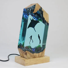 Manta Ray Resin Table Lamp