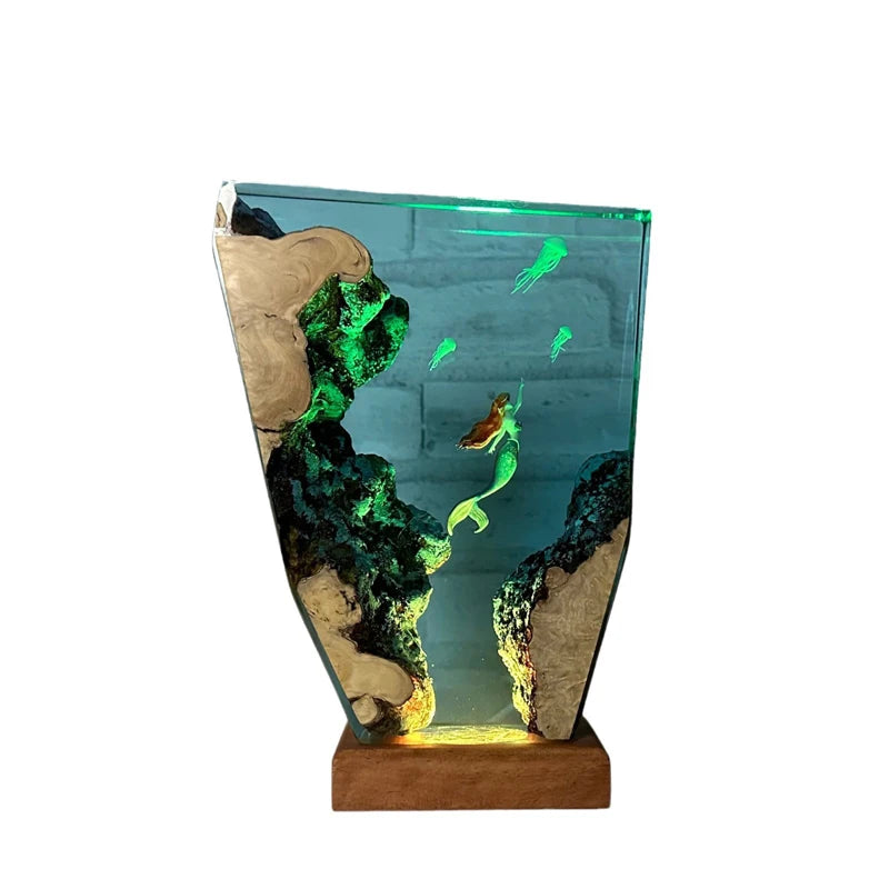 Turtles and Jellyfish Underwater Resin Table Light