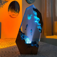 Divers and Turtle Underwater Resin Table Light