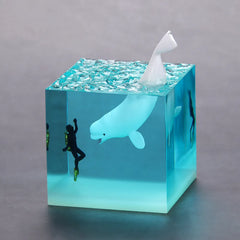 Ocean Life Resin Cube Lamp
