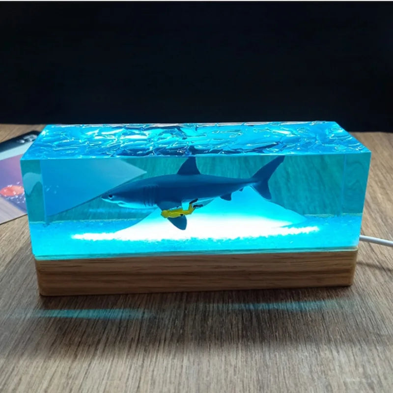 Iceberg and Sailing Ship Underwater Resin Table Light