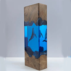 Triangle Whale and Divers Underwater Resin Table Light