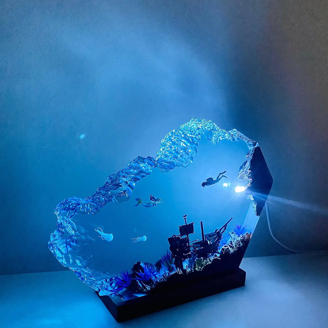 Mermaid Resin Night Light Little Mermaid & Human
